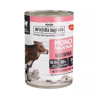 Wiejska Zagroda Mokra karma dla kota monoproteinowa z woowin 400 g