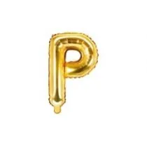 PartyDeco Balon foliowy Litera P 35cm zoty