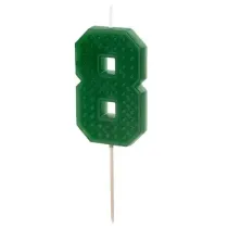 PartyDeco �wieczka urodzinowa 8 zielona 6cm
