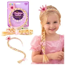 LeanToys Opaska z d�ugim warkoczem r� wst��ka korona 50cm