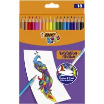 Bic Kredki ołówkowe Kids Evolution Illusion 18 kolorów