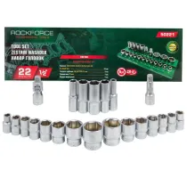 Rockforce / Wmc Rockforce nasadki kr�tkie 6-k�t. 1/2" 10-32mm /wk�adka/p�ka 22 szt.