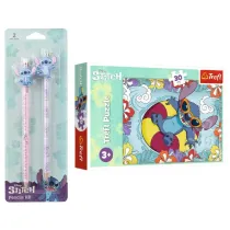 Pakiet dla przedszkolaka. Puzzle 30 el. Lilo&Stitch na wakacjach, O��wki z gumow� nak�adk� Disney Fashion Stitch 3
