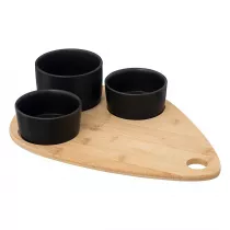 Secret de Gourmet Zestaw 4 miseczek na tacy Teardrop Black