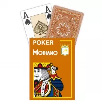 Poker, karty do gry, pomaraczowe Modiano