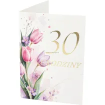 Karnet B6 30 Urodziny, kwiaty RU-011