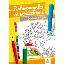 Kolorowanka ze szlaczkiem Postacie z bajek