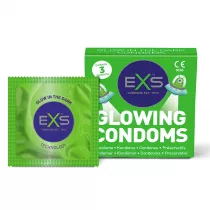 Exs Glowing Condoms prezerwatywy wiecce w ciemnoci. 3 szt.