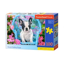 Puzzle 100 el. Buldog - francuski szczeniak Castorland