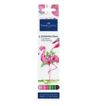 Faber-Castell Pisak akwarelowy goldfaber aqua dwustronny zestaw flamingo 4 szt.
