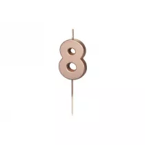 PartyDeco wieczka urodzinowa 8 rowe zoto 4.5cm