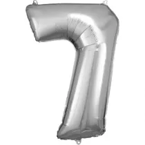 Amscan Balon foliowy cyfra 7 srebrna 57x86cm