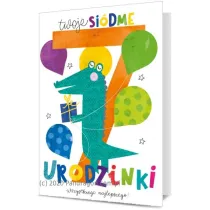 Karnet okazjonalny B6 z kopert� 7 Urodziny PAN DRAGON KB6-1845