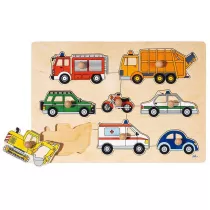 Puzzle z uchwytami. Pojazdy Goki