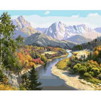 Ideyka Malowanie po numerach - Jesie� w g�rach 40x50cm