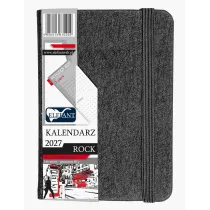 Kalendarz 2027 Rock A7 tygodniowy szary