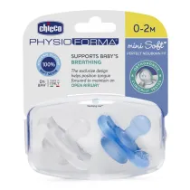 Chicco PhysioForma Smoczek silikonowy uspokajaj�cy Mini Soft 0-2m Boy 2 szt.