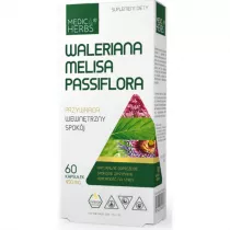 Medica Herbs Waleriana Melisa Passiflora Suplement diety 60 kaps.