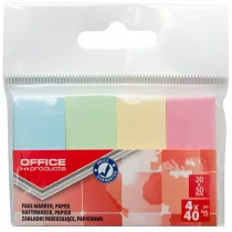 Office Products Zak�adki indeksowe 20 x 50 mm 4-kol. pastelowe