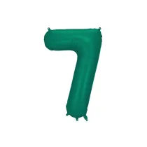 PartyDeco Balon foliowy cyfra 7 butelkowa ziele� 86cm