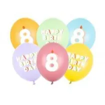 Balony 8 mix 30cm 6szt