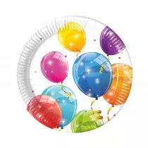 Procos Talerzyki papierowe Sparkling Balloons 23cm 8 szt.