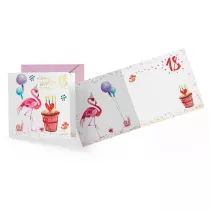 Kukartka Karnet kwadratowy DK-683 Urodziny 18 flaming