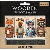 Cozywood Zakadki drewniane do ksiki Przyjaciele 4 szt.