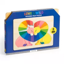 Mudpuppy Pierwsze puzzle drewniane 3D Zakochane lwy 8 el.