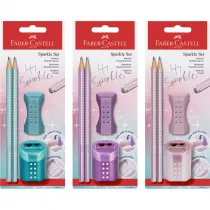 Faber-Castell Zestaw Sparkle Cosmic: 2 owki, gumka, temperwka