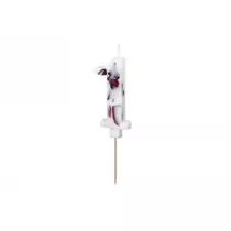 PartyDeco �wieczka 1 bia�a z p�atkami 8cm