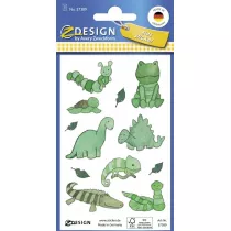 Avery Zweckform Brokatowe naklejki Dinozaury, jaszczurki