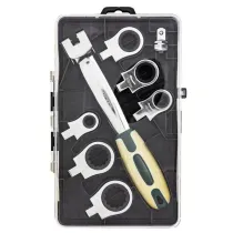 Rockforce / Wmc Rockforce klucz oczkowy-przegubowy kpl. 8el. 8-19mm /wymienny z grzechotk�