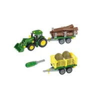 Traktor John Deere do skrcania z 2 przyczepami Klein