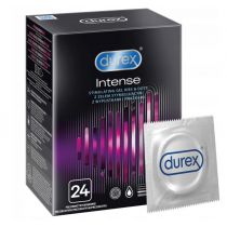 Durex prezerwatywy Intense z wypustkami prążkami żel stymulujący 24 szt.