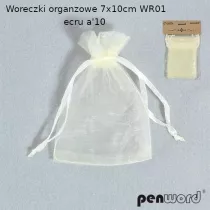 Penword Woreczki organzowe ecru 7x10cm