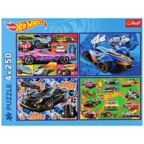 Puzzle 4x250 Wycigowe auta TREFL