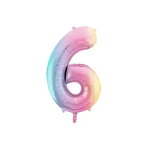 PartyDeco Balon foliowy 6 pastelowy t�czowy 86cm