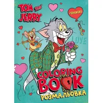 Kolorowanka z naklejkami Tom i Jerry Walentynki