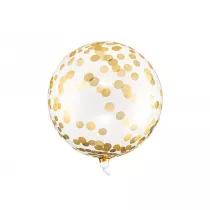 PartyDeco Balon Kula w kropki zoty 40cm