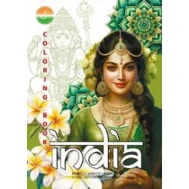 Kolorowanka A4 pionowa 8 obrazk�w India zielony