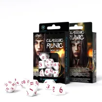 Classic Runic, Zestaw kostek runicznych, biae, czerwone Q-Workshop
