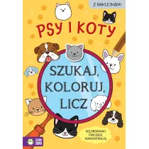 Szukaj, koloruj i licz. Psy i koty