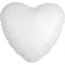 Amscan Balon foliowy metalik bia�y serce 43cm