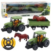 Traktor z przyczep i koniem R/C Leantoys