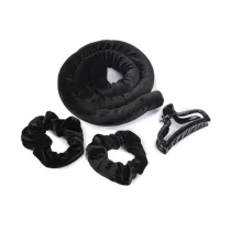 Sister Young Lisa Hair Curling Set waek do wosw bez uycia ciepa + 2 x satynowe gumki + klamra Black