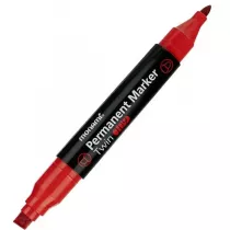 Monami Marker per. dwustronny Twin czerwony 12 szt.