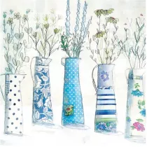 Museums & Galleries Karnet kwadrat z kopert� Five Vases in Blues