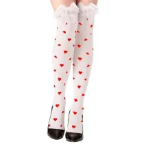 Samono�ne po�czochy kobiece bia�e w czerwone serca