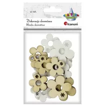Titanum Drewniane kwiatki naturalny bia�y 23 mm. 30 mm